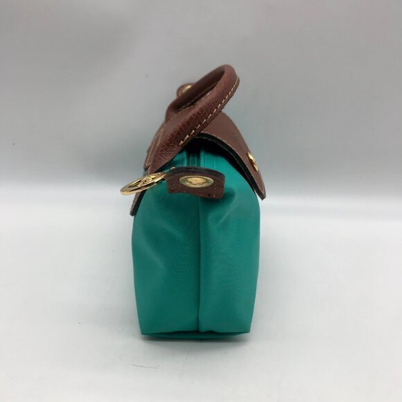 Longchamp Turquoise Nylon Le Pliage Mini Pouch - Picture 4 of 11